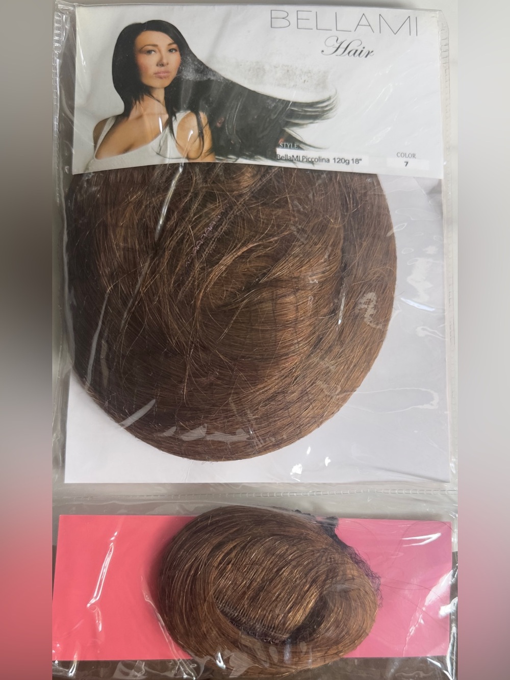 BELLAMI HAIR Piccolina 120g 18” Almond Brown #7 Hair Extensions Factory Sealed